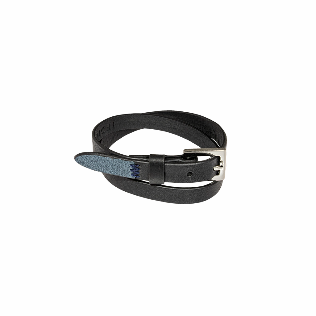 NYC Double Wrap Bracelet Men Black & Blue