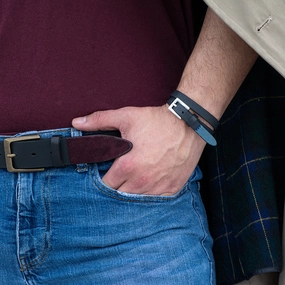 NYC Double Wrap Bracelet Men Black & Blue
