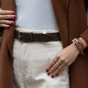 NYC Double Wrap Bracelet Women Cognac