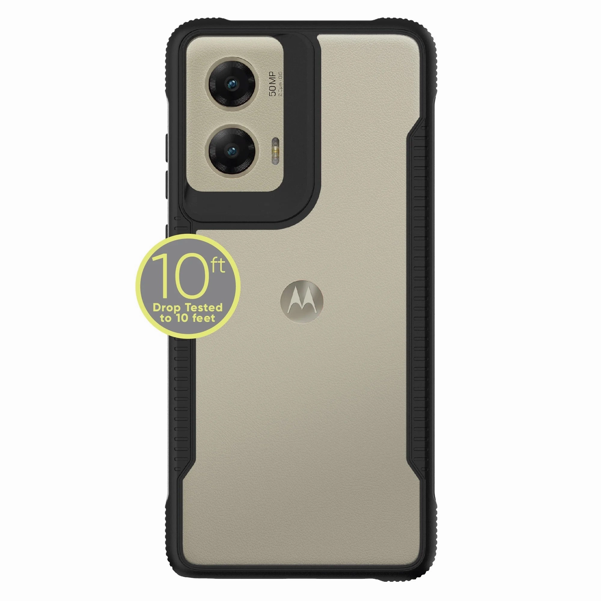 Onn. WIBBLK100150936 Dual-Layer Phone Case for Motorola Moto G STYLUS 5G (2024) - Black/Clear
