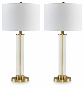 Orenman Clear / Brass Finish Glass Table Lamp