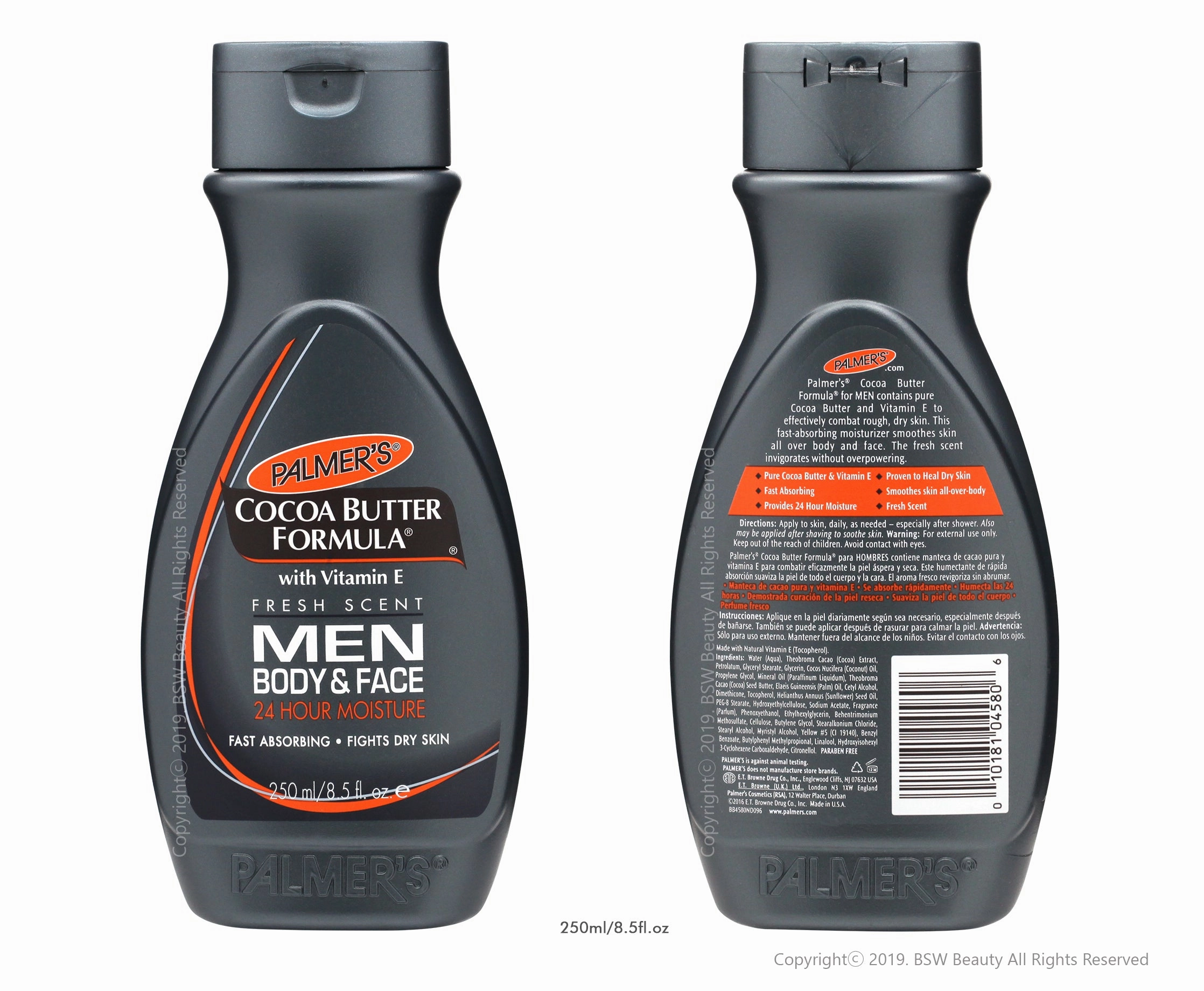 PALMER'S COCOA BUTTER FORMULA MEN BODY & FACE 24 HOUR MOISTURE