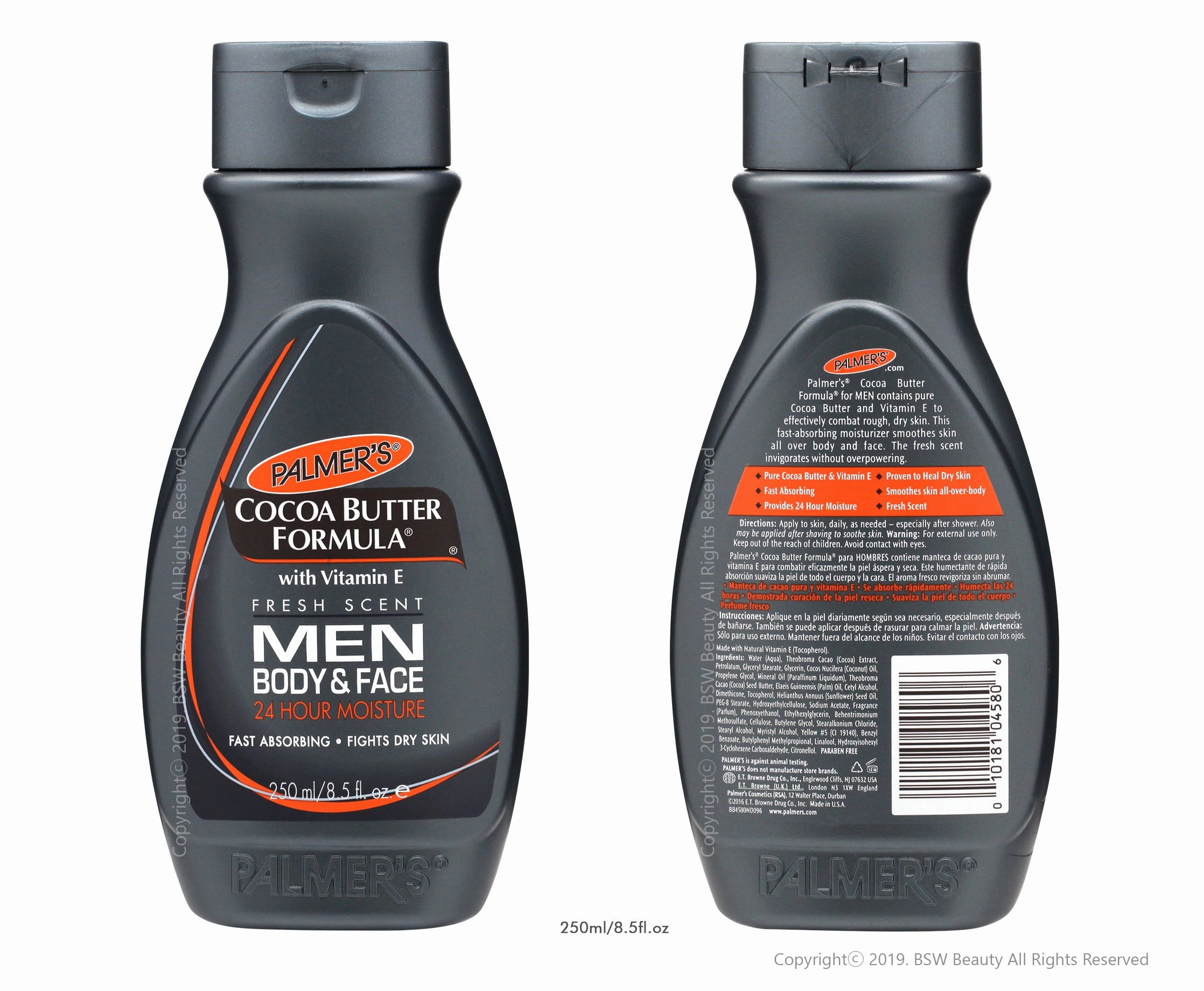 PALMER'S COCOA BUTTER FORMULA MEN BODY & FACE 24 HOUR MOISTURE
