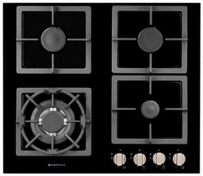 Parmco 600mm Black Glass 3 Gas Burners Wok Hob HO-7-6G-3GW