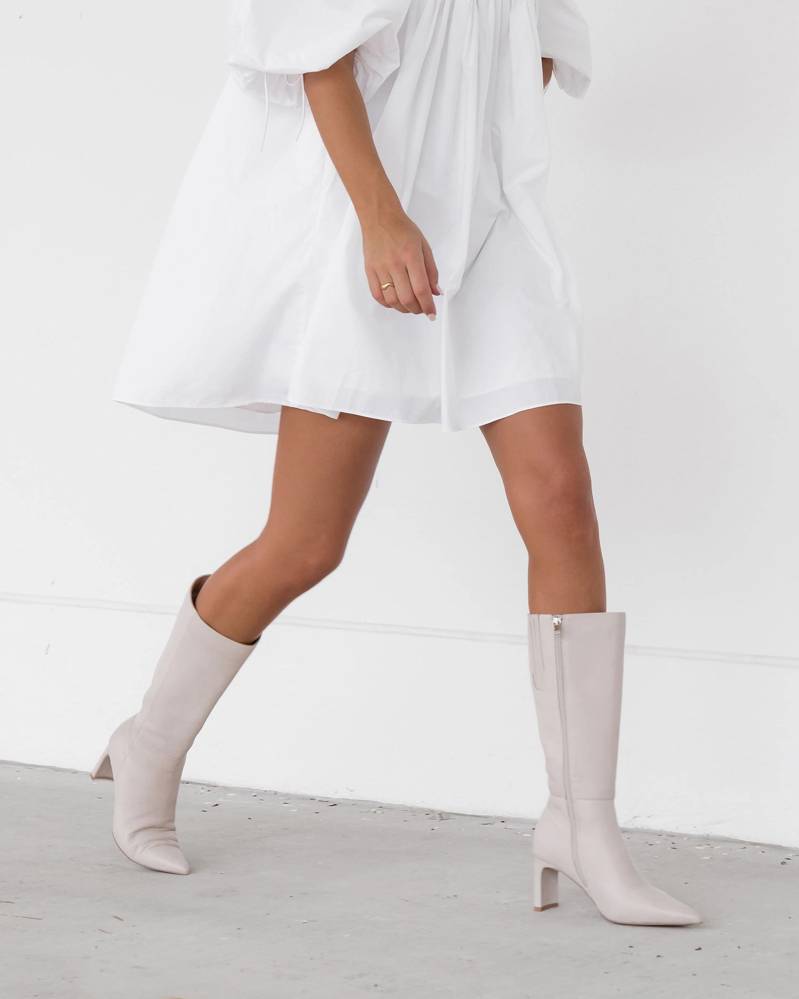 PIXIE CALF BOOTS BONE LEATHER