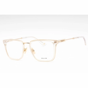 Police Men's Eyeglasses - Shiny Rose Gold Metal Square Full Rim Frame | VPLF09M 300Y