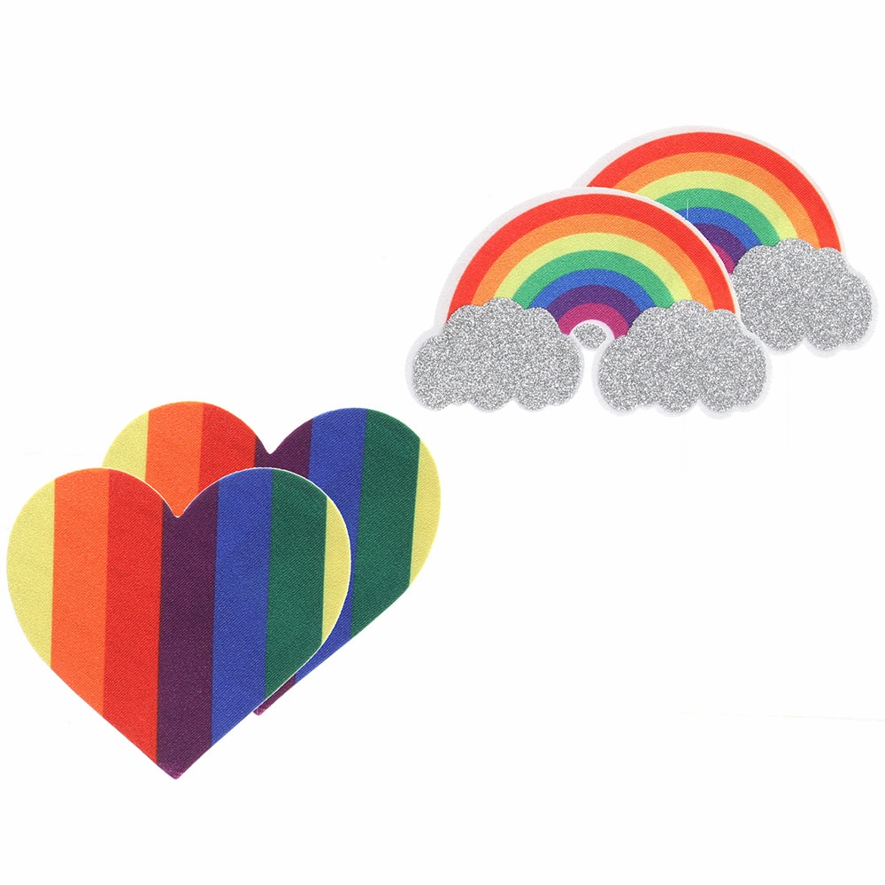 Pride Glitter Rainbows & Hearts Nipple Pasties