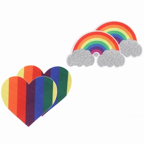 Pride Glitter Rainbows & Hearts Nipple Pasties