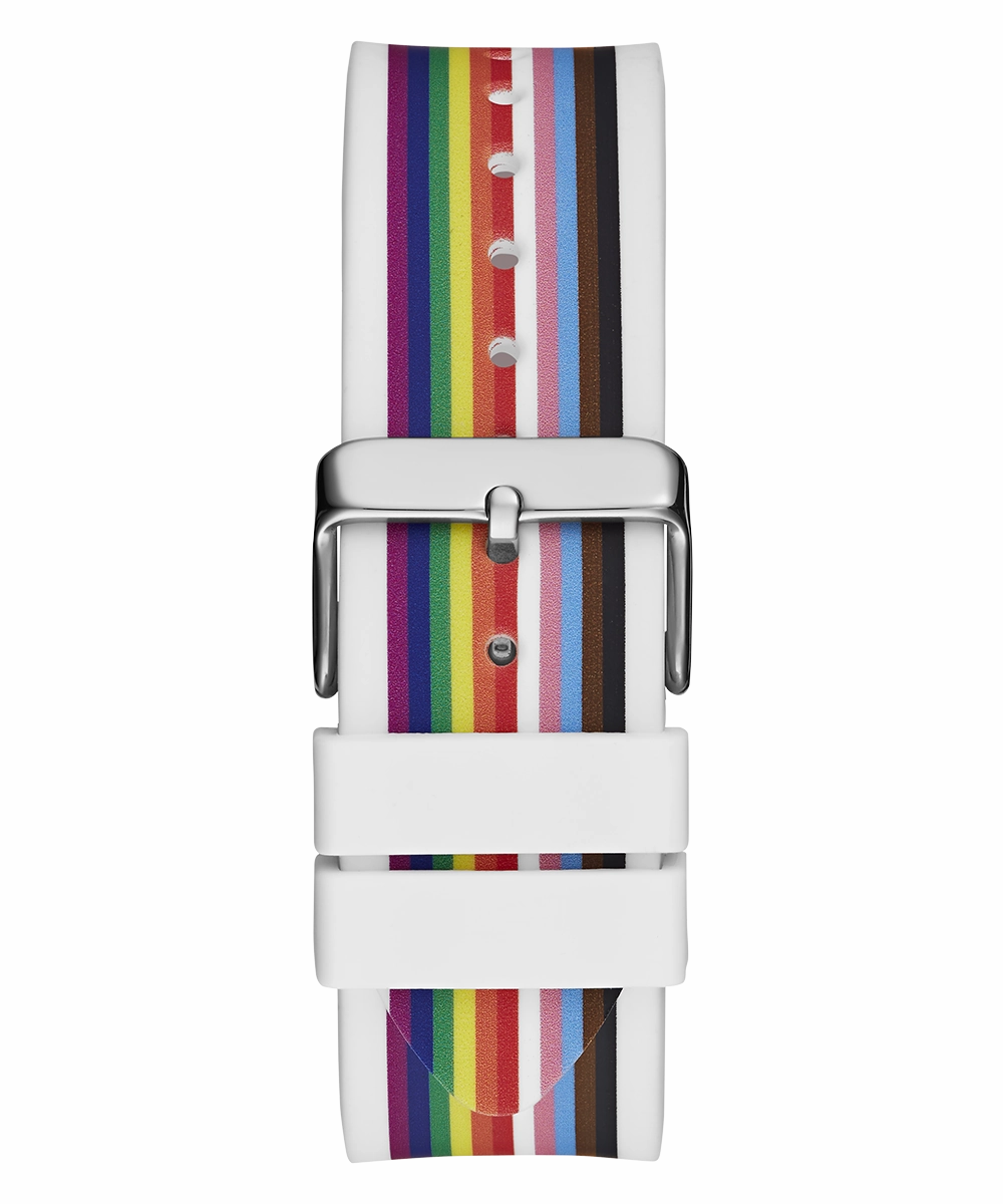 Pride Limited Edition GUESS Mens White Rainbow Analog Watch