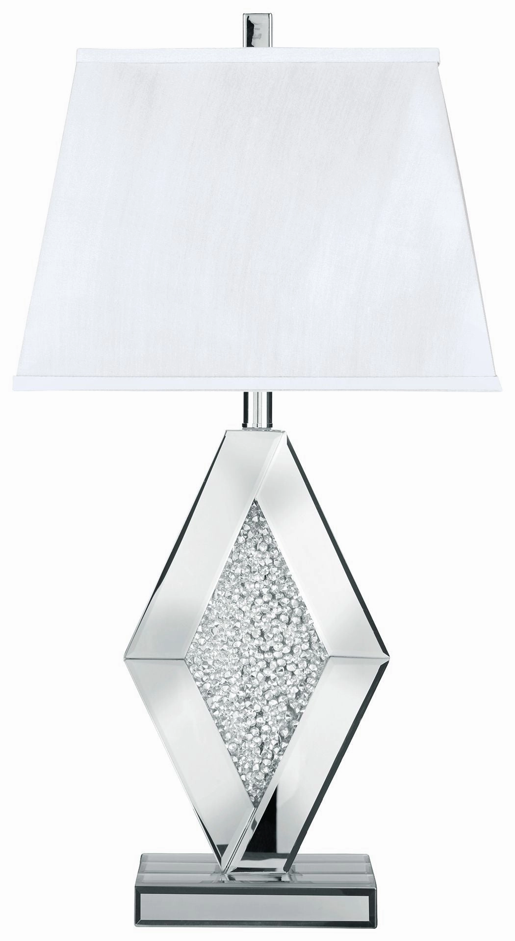 Prunella Silver Finish Mirror Table Lamp