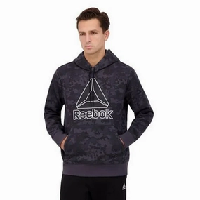 Reebok Men's and Big Men's Big Delta Logo Fleece Hoodie Sweatshirt, Ebony Camo, S
