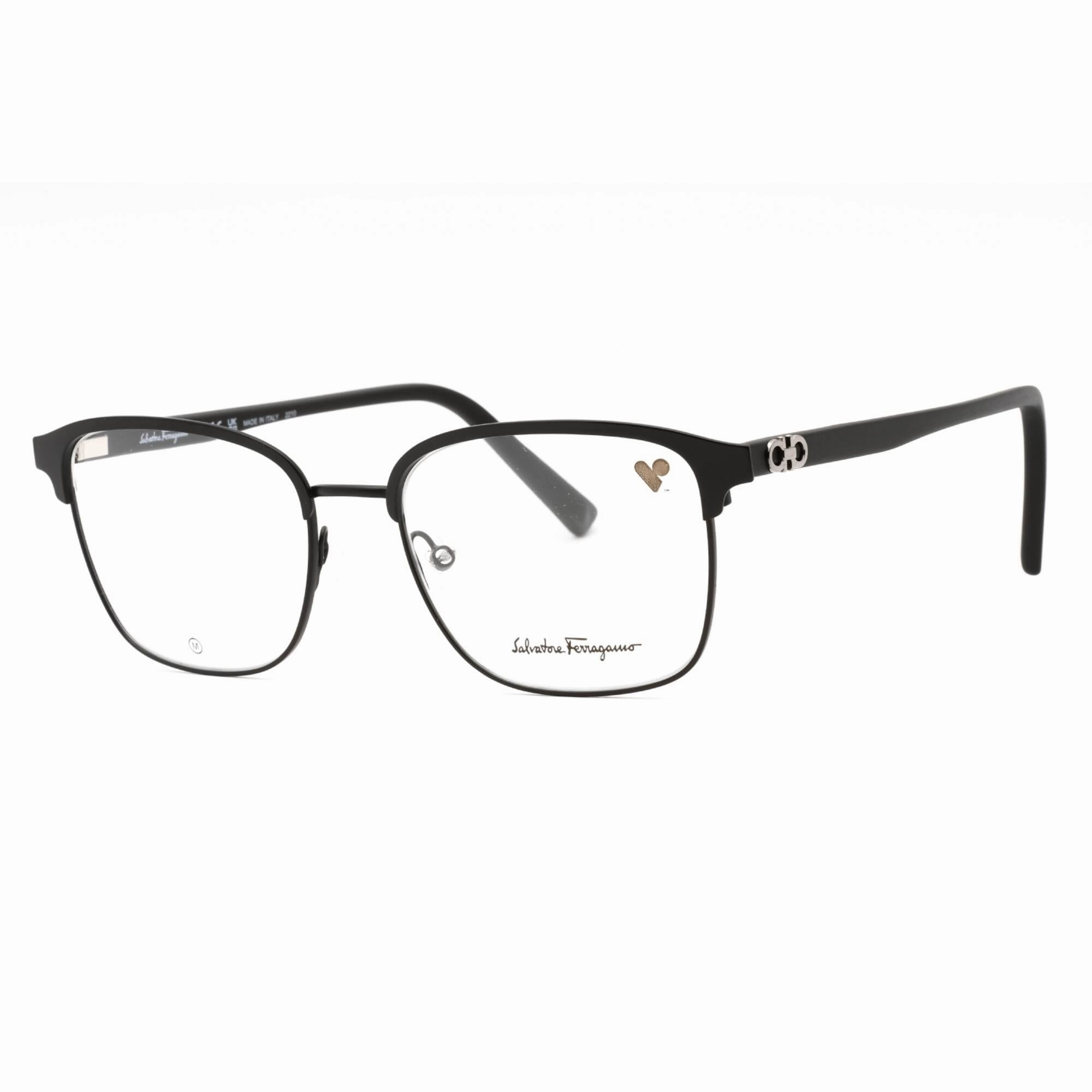 Salvatore Ferragamo Men's Eyeglasses - Black Metal Square Full Rim Frame | SF2225 001