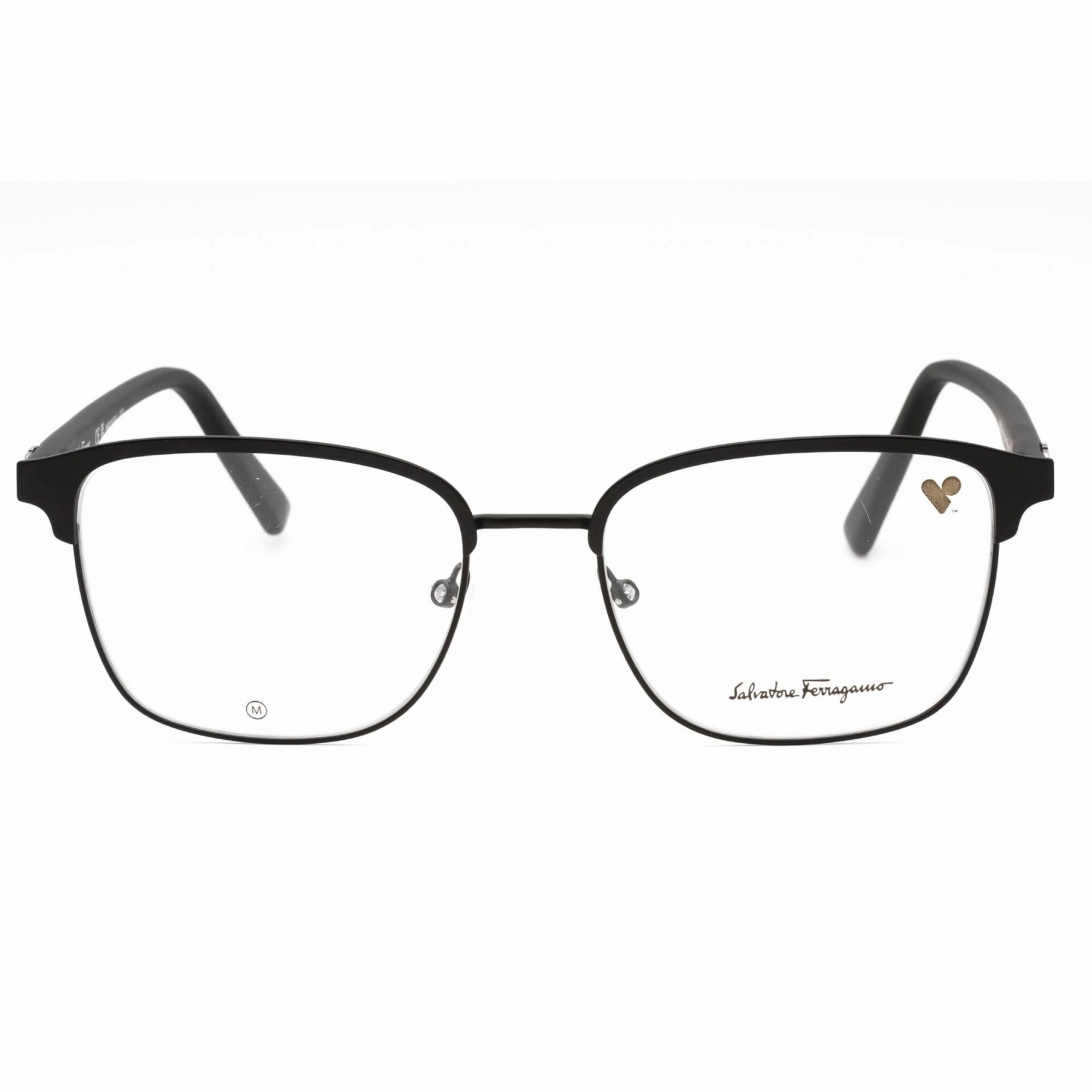 Salvatore Ferragamo Men's Eyeglasses - Black Metal Square Full Rim Frame | SF2225 001