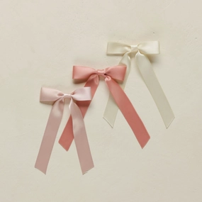 Satin Bow Set of 3 - Bubblegum / Lipstick / Natural