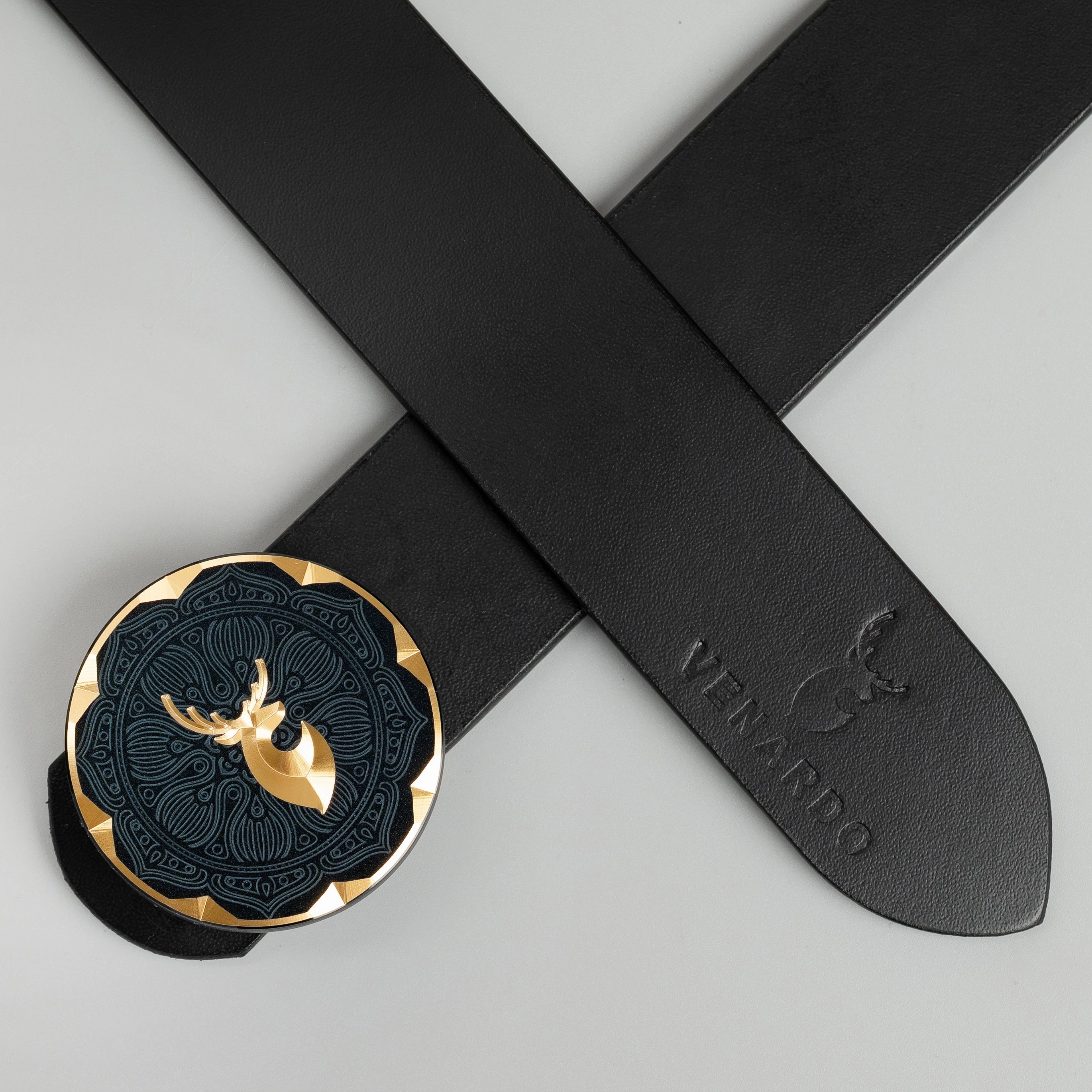 Sean MEN'S BLACK LEATHER BELT FOR MEN
