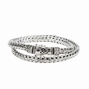 Silver Celtic Dragon Weave Eternity Clasp Chain