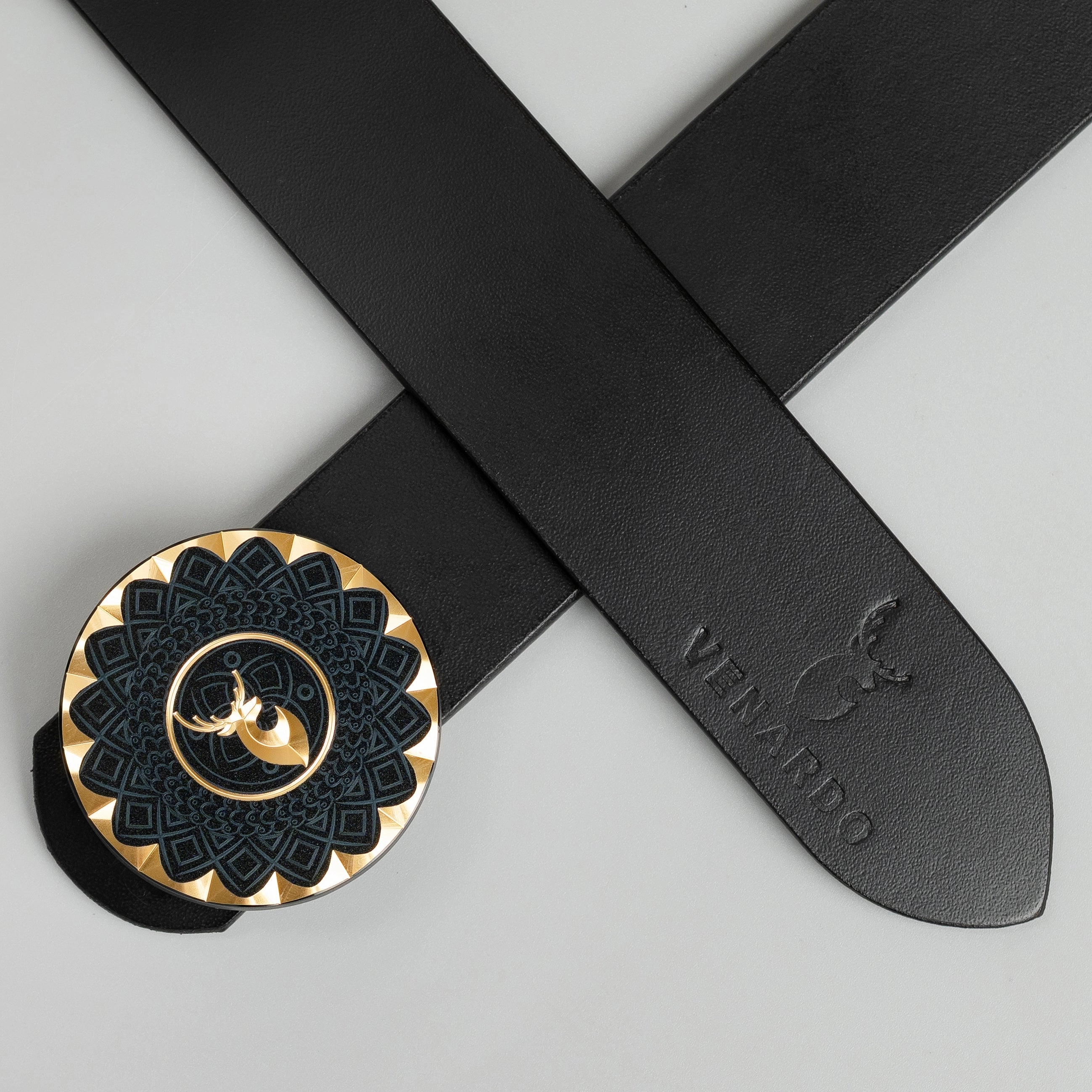 Sky MEN'S BLACK LEATHER BELT FOR MEN