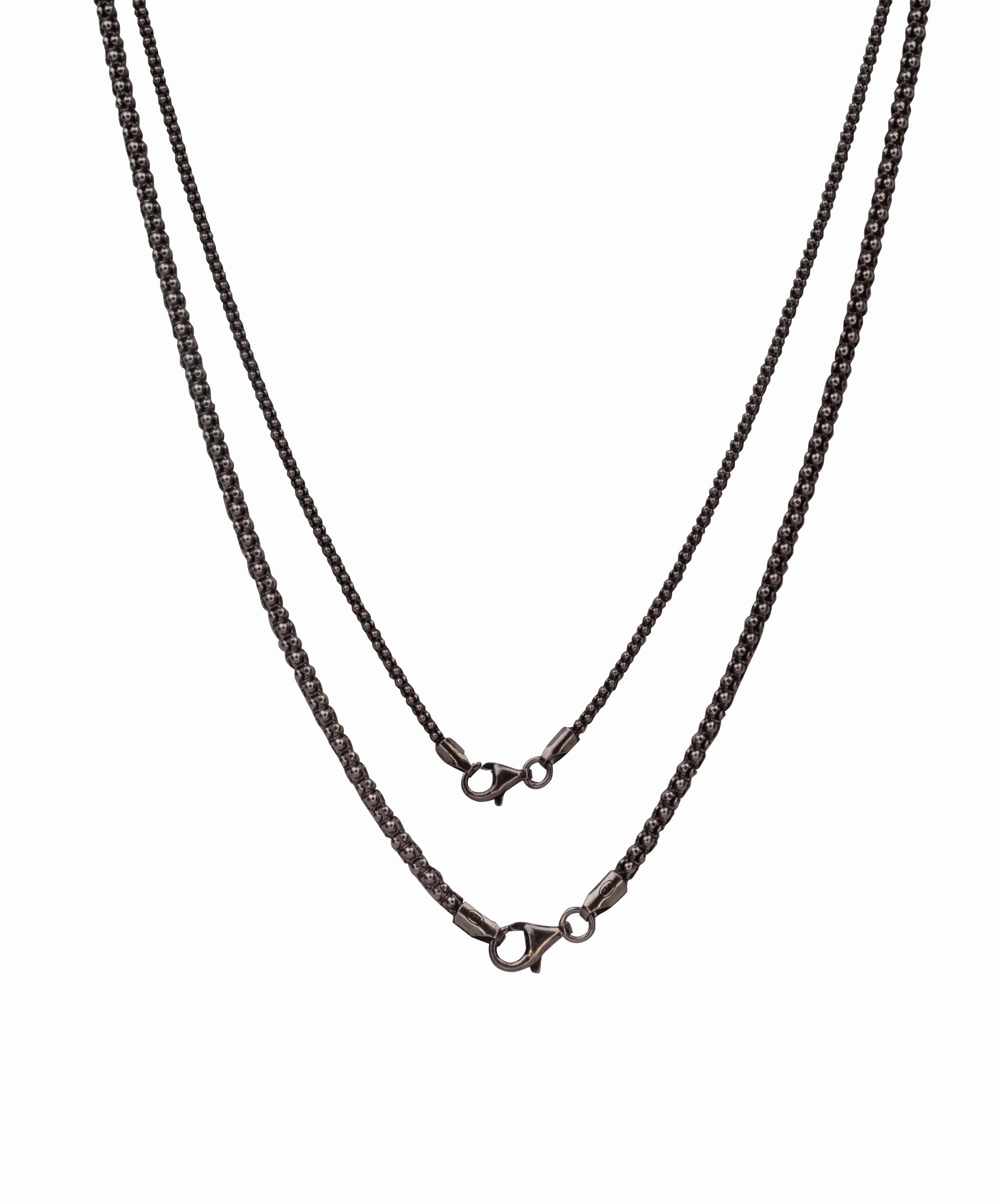 Sterling Silver Popcorn Chain -  Oxidized