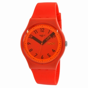 Swatch Unisex Watch - Pride Proudly Red Day-Date Silicone Strap Quartz | SO29R705
