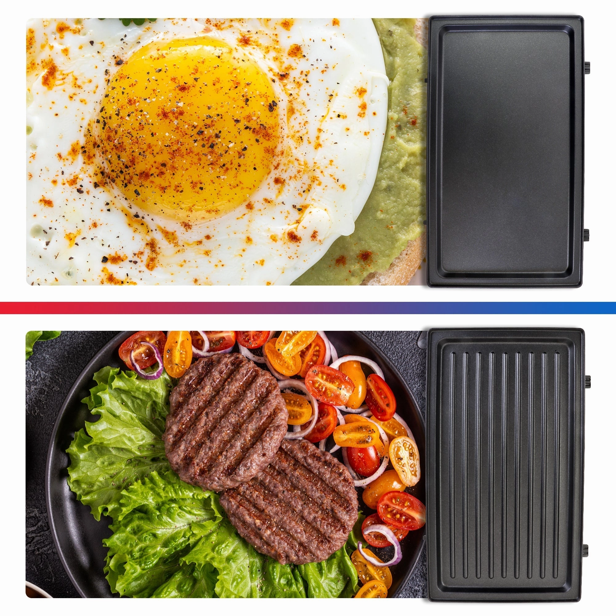 Total Chef 4-in-1 Waffle Maker, Indoor Grill, Sandwich Maker, Panini Press, Electric Griddle, Toaster, Removable Non-Stick Cast Iron Plates, Perfect for Grilled Cheese, Breakfast, Omelets