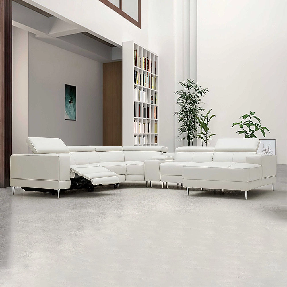 Violla Modern Leather Sectional with Recliner