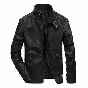 West Louis™ Classical Motorcycle Men Leather Jacket