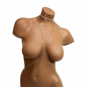 Western Fashion Rhinestone Circle Body Chain & Choker